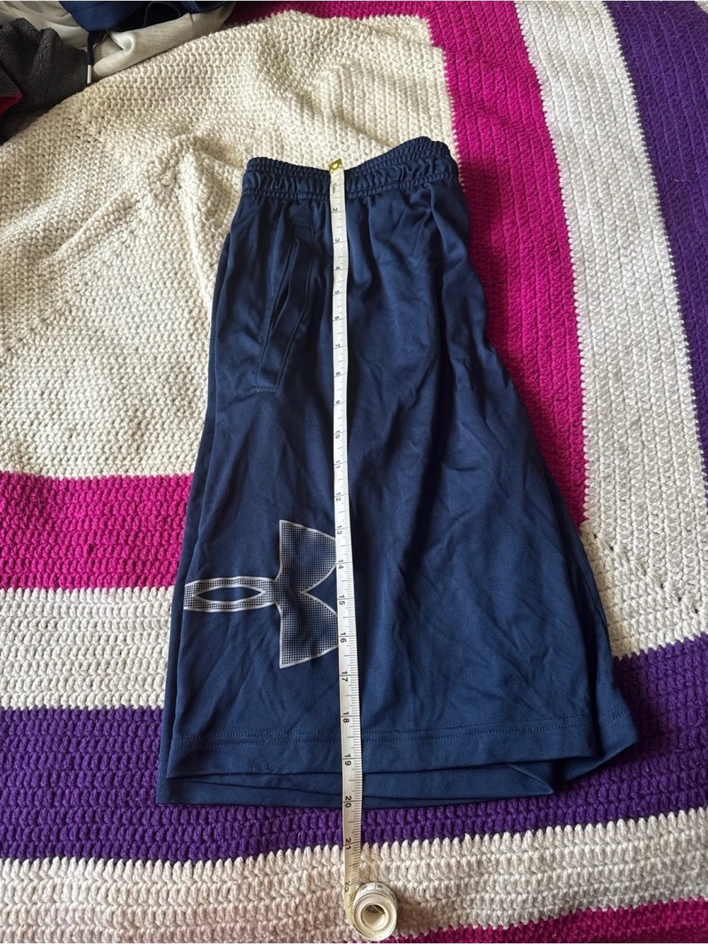 Under Armour Men's Navy Athletic Drawstring Shorts - Picture 6 of 6